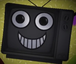 Mr Puzzles' sinister grin after SMG4 purchases the keyboard, foreshadowing his true nature.