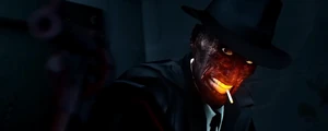 The Detective threatening Ludwig