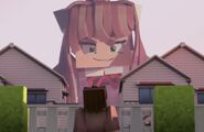 Giant Monika appearing before Salvato