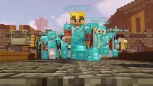 Elanuelo leading his citizens in a show of unity.