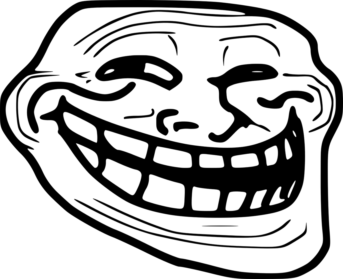 Internet meme trollface design Royalty Free Vector Image