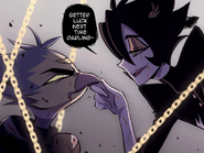 Samael taunting an overlord before killing them