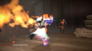 An assimilated Medic attacking a RED Pyro.