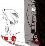 X hunting down the real Sonic, Drawn by BlueBurApple