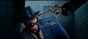 The Detective held at gunpoint by the Undertaker
