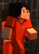 William in a prison suit