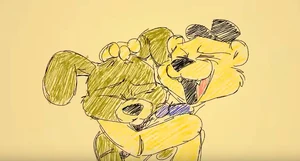 Springtrap with Fredbear in a flashback