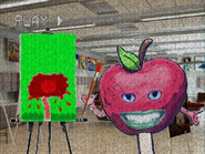 Happy Appy painting with blood.