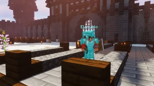 Elanuelo standing in the exterior of the Aculon Castle.