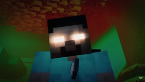 Herobrine starts twitching out.
