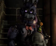 Nightmare Bonnie fixing up Ennard