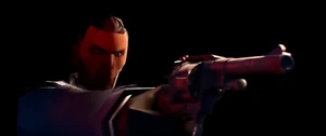 The Detective shooting the Butcher after freeing himself