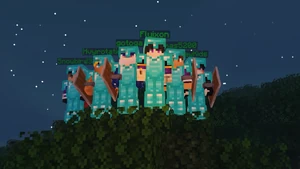 Flux and his followers standing in unison, having gotten away with their crimes.