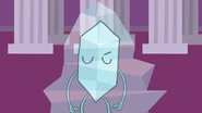 Crystally freezing over completely and dying.