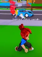 Sawsawsaw222 (above Jasmine) holding a heart and with her pet unicorn.