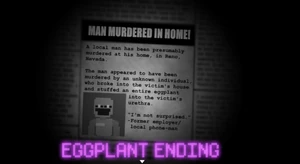 Dave in the newspaper in the Eggplant Ending.