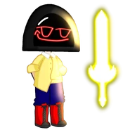 Merah with his glowing sword