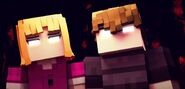 A hallucination of Evan alongside a hallucination of his sister