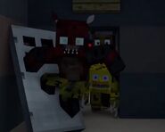 The Withered Animatronics escapes parts/service room