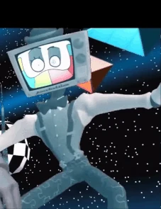 Mr. Puzzles dancing in his "Puzzle Park" song.
