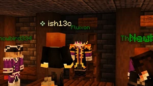 Flux in his underground bunker with his followers.