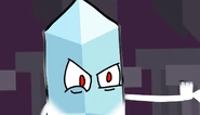 Crystally giving another evil glare while firing a beam.