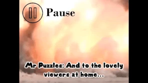 Mr. Puzzles telling the audience to give him a 5-star rating.