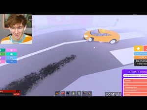 Goner chasing a car underground in "I used Roblox ADMIN to be a MONSTER in the fog"