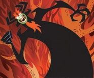 Aku (The villain of the series, Samurai Jack, Aku is considered, as the powerfull force of the Demons, sharing the trait, with the Tengu Shredder)