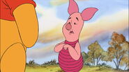 Piglet (Stuffed midget pig, close friend of Winnie, inhabitant of the One Hundred Acre Wood, joined Aladdin and Hercules' resistance movement on purpose to find Christopher Robin before being dispatched from the faction after the attack against the heroes, joined up with the circus captives, and later with main resistance movement, clashed with Brer Fox, Brer Bear, Dr. Facilier and illusions, Prince John and forces, McLeach, Alameda Slim, and the Titans in various fights and battles, including the mountain battle, and the battles of Nottingham and the Pride Lands, threatened by the Beagle Boys in battle of Nottingham, and by the Titans in the attack on Thebes, contributed his effort in stopping Maleficent and Chernabog in battle of Bald Mountain, survived the battle, bid farewell to Willie the Giant and the other heroes he befriended, reunited with Christopher Robin, returned to the One Hundred Acre Wood)