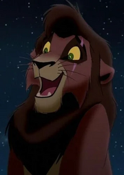 Adult Kovu after being scarred by Zira.