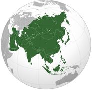 Asia (Continent, located in the northeast and eastern hemisphere of Earth, serving as one of the efficient locations of the series, in which most of the war events took place, displayed by it's various countries and zones, including the Arabian Peninsula, the Middle East, India, and China, threatened by the villain forces, saved by the hero forces, still standing)