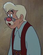 Geppetto (Italian toymaker, adopted father of Pinocchio, left his household in search for Pinocchio, entrusted the lives of his pets to Aunt Sarah, swallowed by Monstro, reunited with Pinocchio in the later events, escaped through a ruse, joined Hercules and Aladdin's resistance force as moral support, remained inactive until the end of the first war, survived and re-joined with Pinocchio at the end, remained at his workshop along with his family)