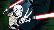 Asajj Ventress (Assasin hired by Sidious to kill one of Zurg's allies,falled into her death)