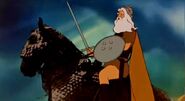 King Théoden (Ralph Bakshi's version) (Ruler of Rohan, cameo appearance at the Epilogue at King Stefan's castle, non-canon appearance)