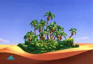 The Oasis (Fertille land, located in the outskirts of Agrabah, temporary base of Aladdin and his friends, left abandoned, after the capture of Princess Jasmine by Madam Mim, fate unknown afterwards)