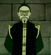 Long Feng (Former ruler of the Earth Kingdom, joined the Fire Nation to make peace, was arrested by Jafar and eventually overthrown by Kuvira, later on was drowned after he was knocked out by Sa'Luk before he could reclaim his kingdom)
