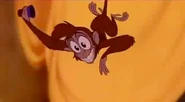 Abu (Simian primate, sidekick of Aladdin, minor combatant of Hercules and Aladdin's resistance movement, contributed his effort in stopping Maleficent, Jafar, Chernabog, and allies in various fights and battles, including the battle of Bald Mountain, survived and celebrated the end at the King's castle in Paris, returned to Agrabah)