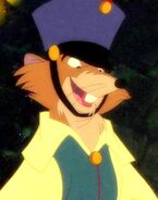 Justin (Sentinel of the League of Extraordinary Gentlemice, close friend of Mrs. Brisby and Mr. Ages, bonded with Fievel Mousekewitz and Basil, joined the main resistance force as one of the prominent fighters, bested the Jack-in-the-Box, contributed his effort in stopping Mok, Maleficent, and Chernabog in battle of Bald Mountain, found Fievel's family by the end, bid farewell to the Fievel and the League before departing to their own home)