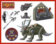 Ogthar's Mechanical Robots (Mecha dinosaur robots, operated by Ogthar, also re-designed by the heroes to battle the villains)