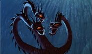 Hydra (Narissa's monster form, slain by Maleficent's dragon form, during Battle at the Underworld)