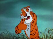 Shere Khan (Dominant predator of India, former lieutenant of Scar, and former ally of Queen Grimhilde and Maleficent, defeated in battle of Bald Mountain, dragged in the inter-dimensional portal to parts unknown)