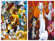 Disney Dogs and Cats (Faction of animal heroes led by Pongo, Tramp, Dodger, and Thomas O'Malley, prominent fighters on their own record and the main resistance force, clashed with Cruella and forces, the Coachman and forces, Queen Grimhilde and forces, threatened by the Titans in the attack on Thebes, contributed its effort in stopping Maleficent and Chernabog in battle of Bald Mountain, survived and disbanded in the aftermath of the war)