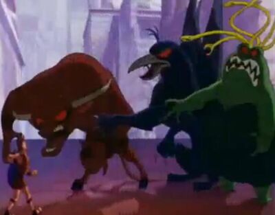 Gorgon, Griffin and Minotaur