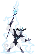 The Storm King (Former ruler of the New Air Nation who formerly joined Ozai to destroy Maleficent and her allies, was turned into stone and crushed by the Cyclops when attempting to stone the Titan)