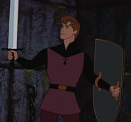 Prince Philip (Prince of a Germanic kingdom, son of King Hubert, lover of Princess Aurora, former slayer of Maleficent, ally of Merlin's alliance, captured by Maleficent and goons in the earlier events, freed by Merlin in the siege of the Forbidden Mountain, bested the Headless Horseman, Captain Hook, Jafar's Guards, and the Hydra in various fights and battles, including the battles of the Forbidden Mountain, Native Lands, and Underworld, contributed his effort in stopping Maleficent and Chernabog in battle of Bald Mountain, survived and celebrated the end at the King's castle in Paris, danced with Princess Aurora at the feast, presumably remained at King Stefan's castle in Germany)