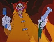 The Clown Illusion, created by Screweyes, to frighten Sarousch and Frollo's Soldiers, undone after battle with Screweyes)