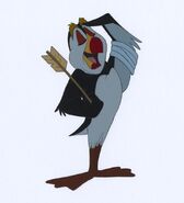 Puffin (Companion and friend of Odette, efficient fighter against the villains, bested Mr. Snoops, Brutus, Nero, the Beagle Boys, Kronk, Ommadon's Hydra, and others, rescued Odette from Icepeak Castle, contributed his effort in stopping Mok, Maleficent, and Chernabog in battle of Bald Mountain, survived and celebrated the end of the war at King Stefan's castle along with Odette, Jean-Bob, Speed, and their allies, presumably escorted Odette on her new journey)