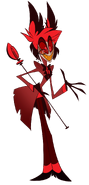 Alastor (He was formerly a radio host who was killed by dogs but is returned as a demon as a member of the Cardinal Demons)