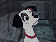 Patch (Dalmatian puppy, child of Pongo and Perdita, captured by Cruella in the earlier events, freed by Sergeant Tibbs and the Colonel, reunited with his parents, joined the Disney Dogs and Cats as moral support, contributed his effort in stopping the villain alliance, including Maleficent and Chernabog in battle of Bald Mountain, survived and returned to his home in England along with his parents)